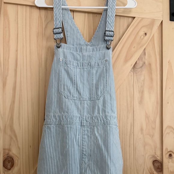 Striped Denim Shortalls - Picture 1 of 2